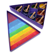 Load image into Gallery viewer, Chakra Pyramid Singing Bowl Gift Set