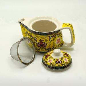Small Long Life Oriental Design Herbal Teapot