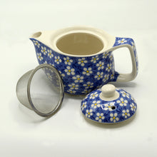 Load image into Gallery viewer, Small Blue Daisy Design Herbal Teapot