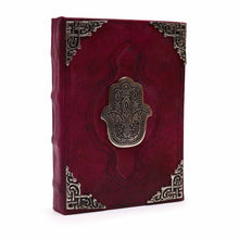Load image into Gallery viewer, Large Red Zinc Hamsa Tan Book