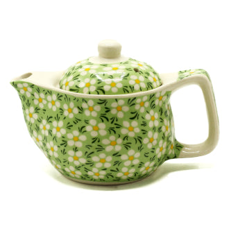 Small Green Daisy Design Herbal Teapot