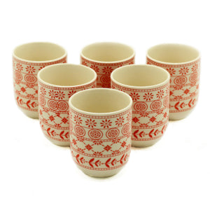 Six Amber Design Herbal Cups