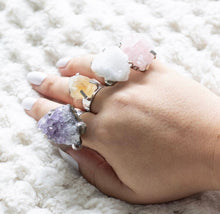 Load image into Gallery viewer, Raw Rose Quartz Ring