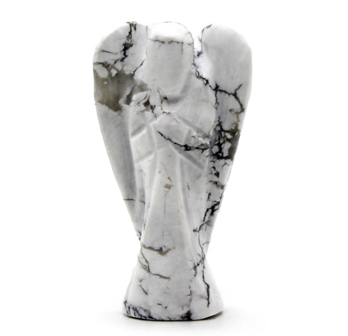 Hand Carved White Howlite Angel