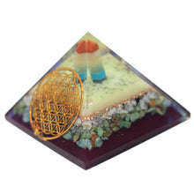 Load image into Gallery viewer, Flower Of Life Orgonite Pyramid 80mm