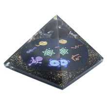 Load image into Gallery viewer, Midnight Reiki Orgonite Pyramid 90mm