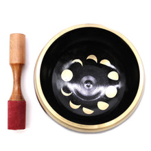 Load image into Gallery viewer, Large Black Moon Phase Singing Bowl Set 14cm
