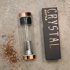Black Onyx Crystal Glass Tea Infuser Bottle