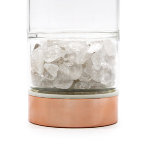 Rock Quartz Crystal Glass Tea Infuser Bottle