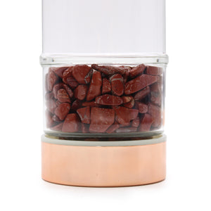 Red Jasper Crystal Glass Tea Infuser Bottle