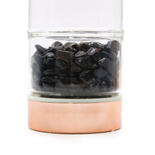 Load image into Gallery viewer, Black Onyx Crystal Glass Tea Infuser Bottle