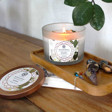 Load image into Gallery viewer, Jasmine and Crystal Quartz Gemstone Candle For Spiritual Balance