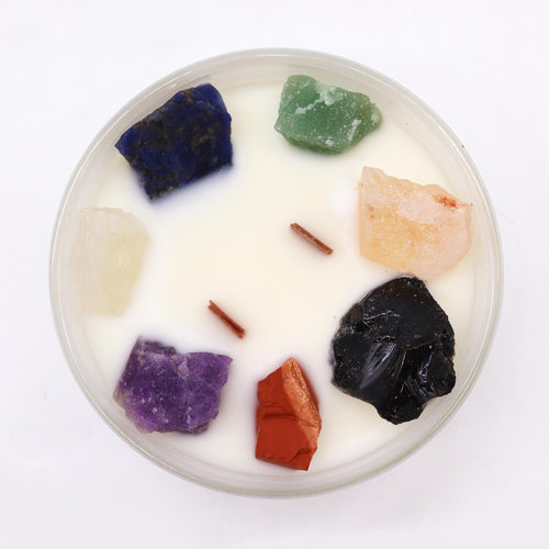 Seven Chakras Large Crystal Candle