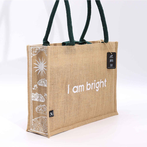 I Am Bright Jute Bag