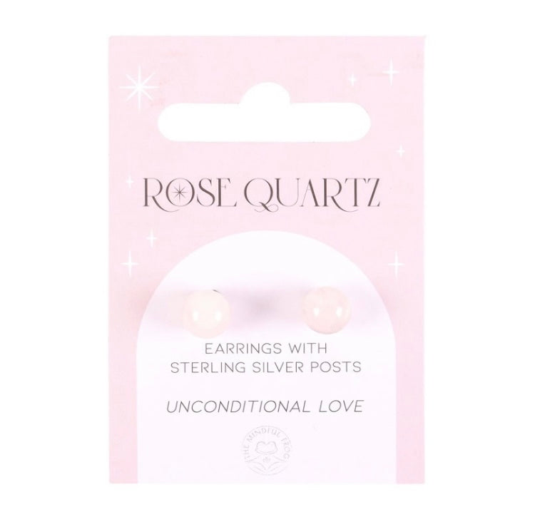 Rose Quartz Crystal Stud Earrings