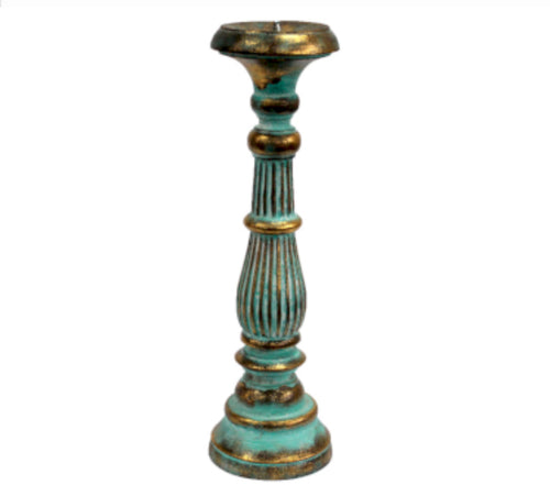 Turquoise Gold Large Candle Stand