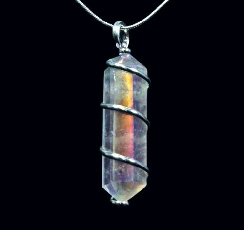 Angel Aura Point with Silver Spiral Pendant & Chain