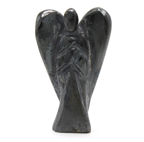 Hand Carved Hematite Angel