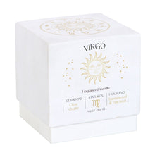 Load image into Gallery viewer, Virgo Sandalwood &amp; Patchouli Crystal Zodiac Candle