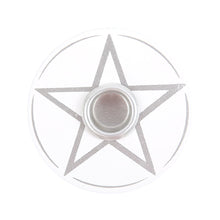 Load image into Gallery viewer, White Pentagram Spell Candle Holder