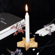 Load image into Gallery viewer, Natural Wooden Star Spell Candle Holder