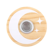 Load image into Gallery viewer, Natural Wooden Mystical Moon Spell Candle Holder