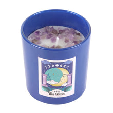 Load image into Gallery viewer, The Moon Amethyst Crystal Chip Candle