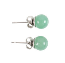 Load image into Gallery viewer, Green Aventurine Crystal Stud Earrings