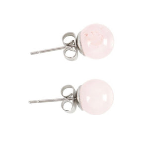 Rose Quartz Crystal Stud Earrings