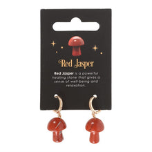 Load image into Gallery viewer, Red Jasper Crystal Mushroom Earrings