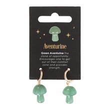 Load image into Gallery viewer, Green Aventurine Crystal Mushroom Earrings