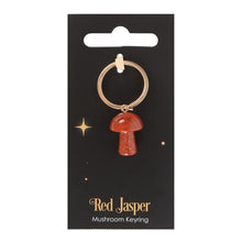 Load image into Gallery viewer, Red Jasper Crystal Mushroom Keyring