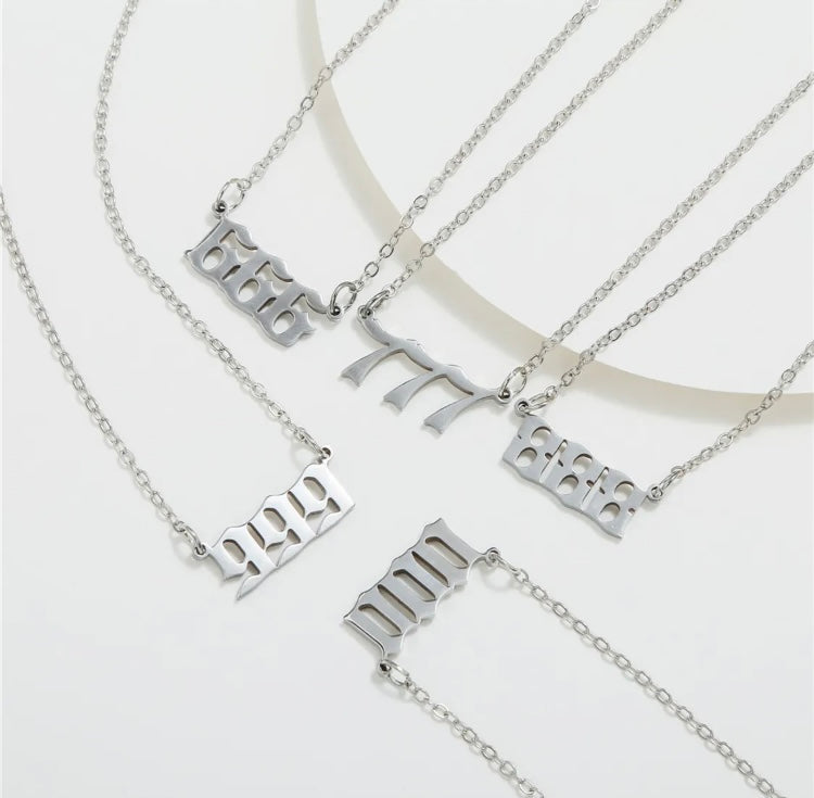 Silver Manifest Angel Number Necklace