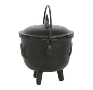 Cast Iron Cauldron With Triple Moon Symbol 11cm