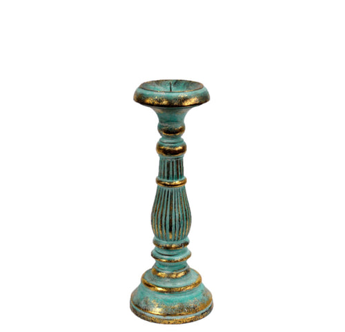 Turquoise Gold Small Candle Stand