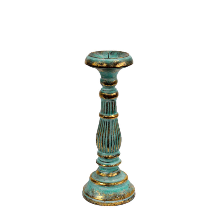 Turquoise Gold Small Candle Stand