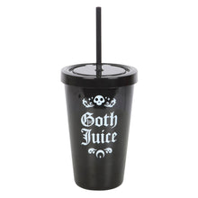 Load image into Gallery viewer, Goth Juice Plastic Tumbler With Straw