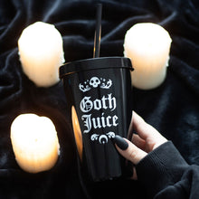 Load image into Gallery viewer, Goth Juice Plastic Tumbler With Straw