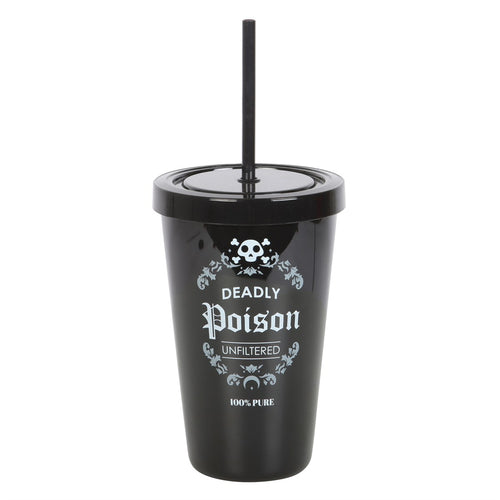 Deadly Poison Plastic Tumbler With Straw
