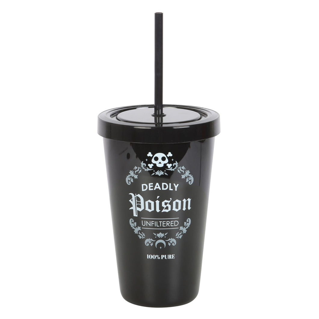 Deadly Poison Plastic Tumbler With Straw