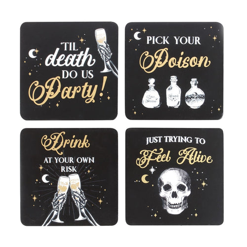 Til Death Do Us Party 4 Piece Coaster Set