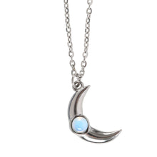 Load image into Gallery viewer, Opalite Crescent Moon Necklace &amp; Card