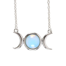Load image into Gallery viewer, Opalite Triple Moon Necklace &amp; Card