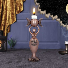Load image into Gallery viewer, Bronze Spiral Goddess Candle Holder 