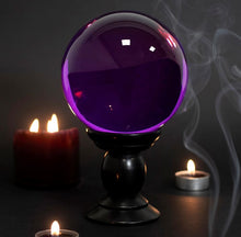 Load image into Gallery viewer, Large Purple Crystal Ball on Stand