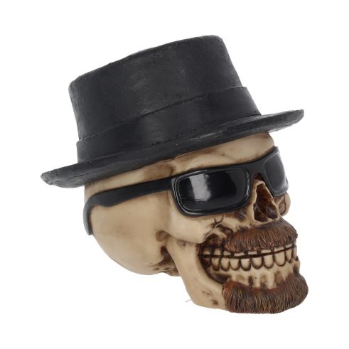 Small Badass Hat and Sunglasses Skull Figurine