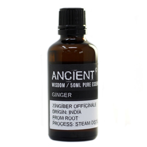 Ginger Essential Oil is believed to be good for digestion and fighting nausea and vomiting.  This oil is used in the treatment of fractures, soothing the pain of rheumatism, arthritis, and carbuncles. It believed to help with hangovers, motion sickness, colds, flu, coughs, sinusitis, sore throat, skin sores, diarrhoea, colic, cramps, chills and fever.