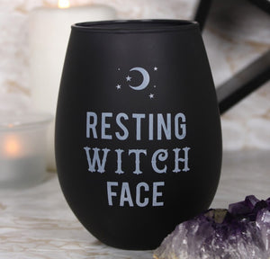 Resting Witch Face Stemless Wine Glass - Melluna_UK