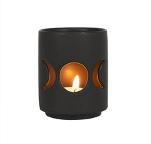 Load image into Gallery viewer, Small Black Triple Moon Cut Out Tealight Holder