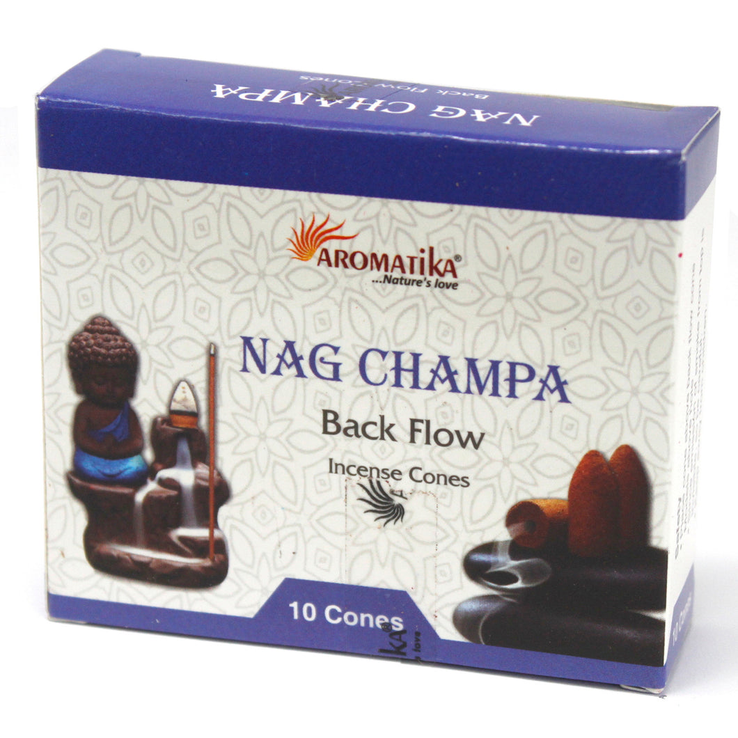 Nag Champa Back Flow Incense Cones - Melluna_UK